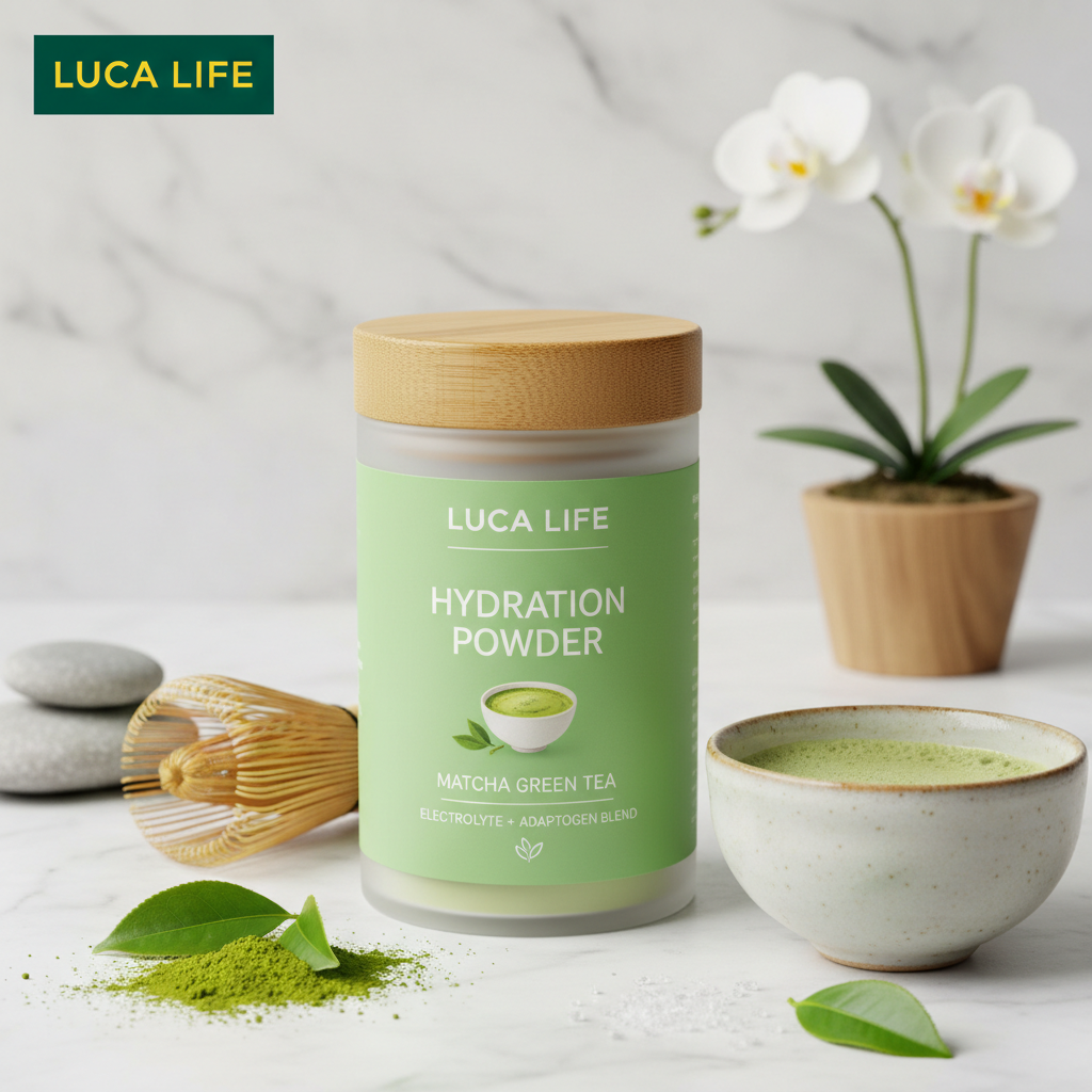 Hydration Powder Matcha Green Tea with Logo