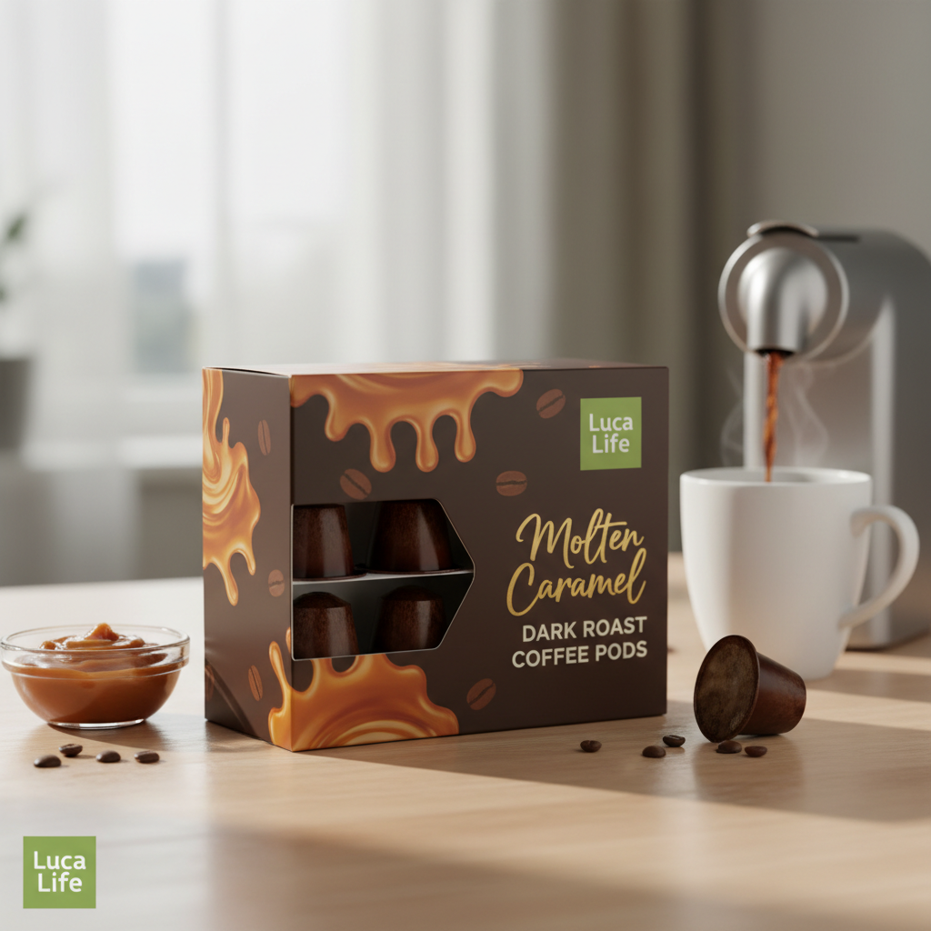 Molten Caramel Coffee Pods with Logo